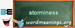 WordMeaning blackboard for storminess